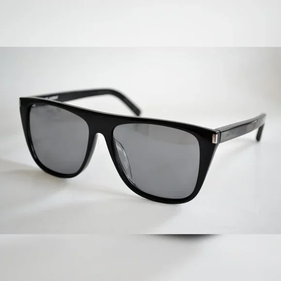 Saint Laurent SL 1/F Black/Solver 002 Sunglasses SL M140 Saint Laurent Sunglasses 002 Shiny Black - eye-oo.com main image 2